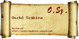 Oszkó Szabina névjegykártya