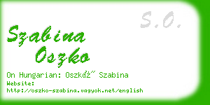 szabina oszko business card